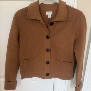 J. Crew Women's Camel Brown Knit Button Front Jacket